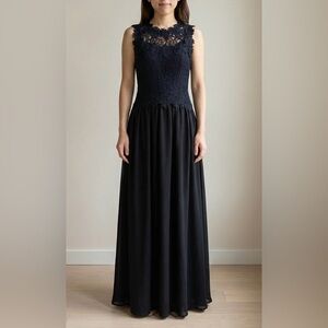 Joseph Ribkoff Navy Lace Evening Gown